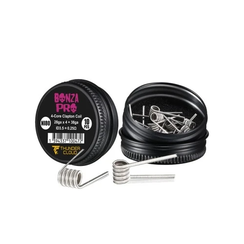 Thunder Cloud Bonza Pro 4-Core Fused Clapton Ni80 - 0.25 Ohm Hazır Coil (10 Adet)