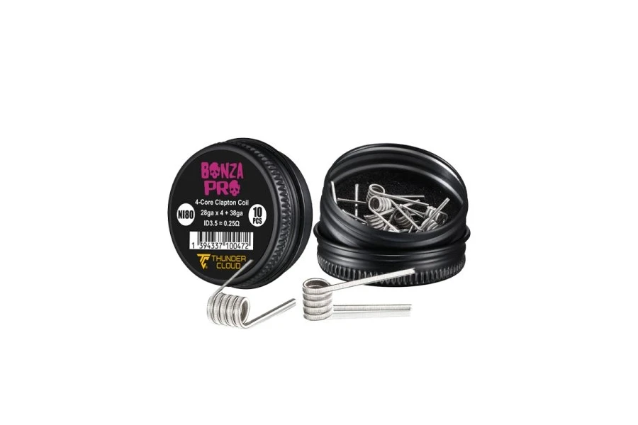 Thunder Cloud Bonza Pro 4-Core Fused Clapton Ni80 - 0.25 Ohm Hazır Coil (10 Adet)