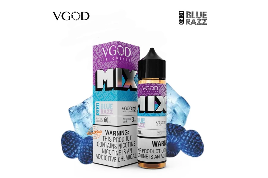 VGOD Blue Razz Mix Iced Premium Likit - Ahududu Aromalı 60ML