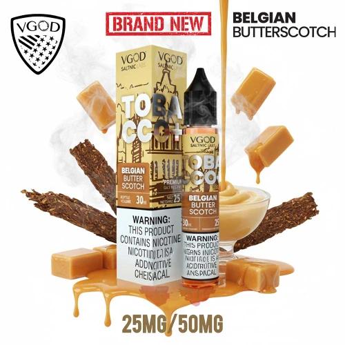 VGOD SaltNic Belgian Butterscotch Tobacco - Karamel ve Tütün Aromalı Salt Likit 30ML
