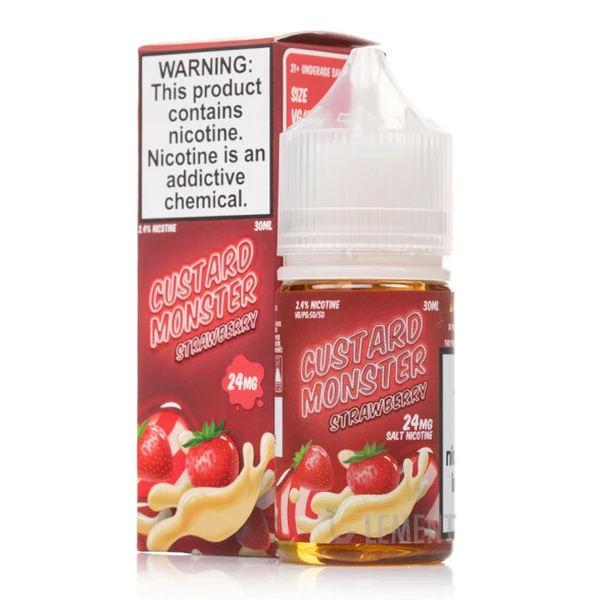 Jam Monster - Custard Monster Strawberry Salt 30ML (Çilek Muhallebi)