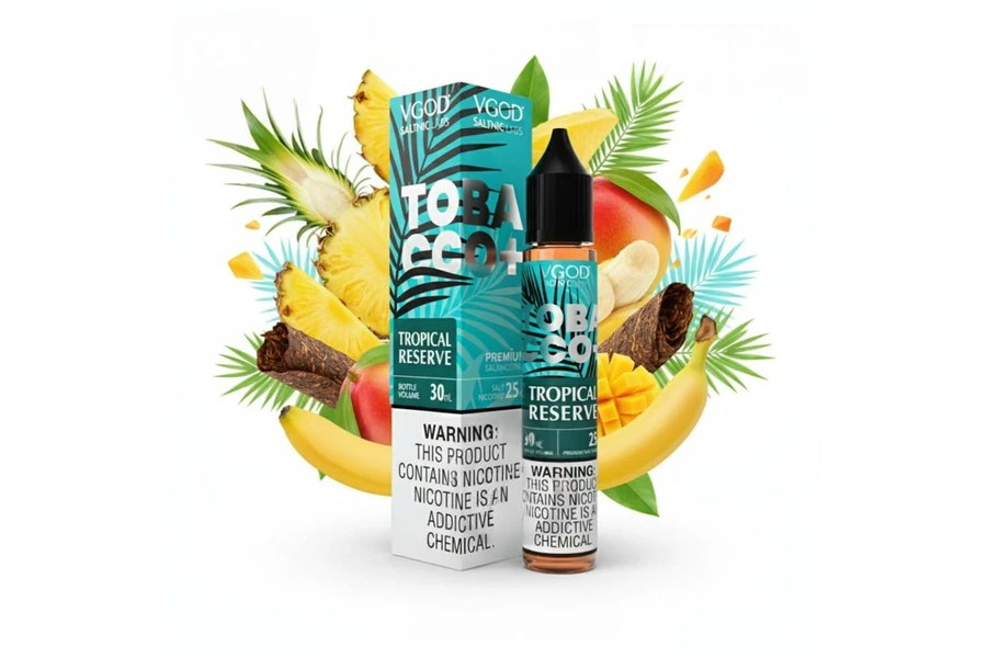 VGOD SaltNic Tropical Reserve Tobacco - Tropikal Meyve ve Tütün Aromalı Salt Likit 30ML