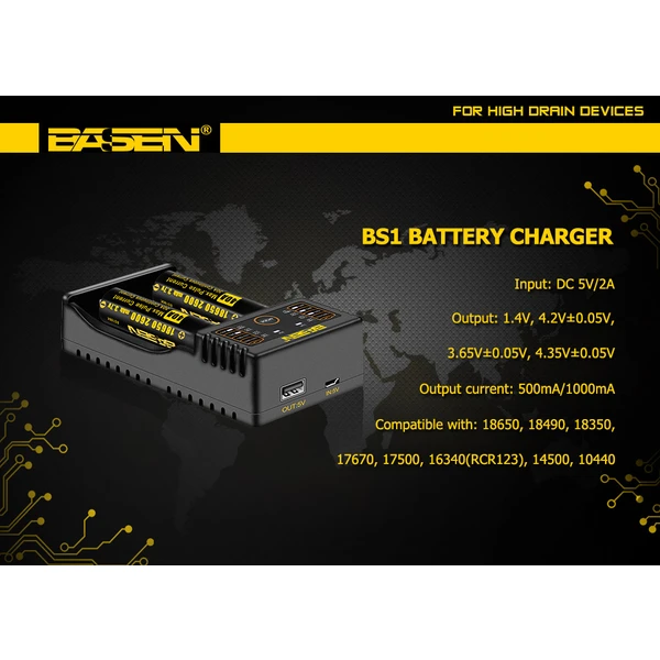 Basen BS2 Li-ion 18650 Pil (Batarya) Şarj Cihazı