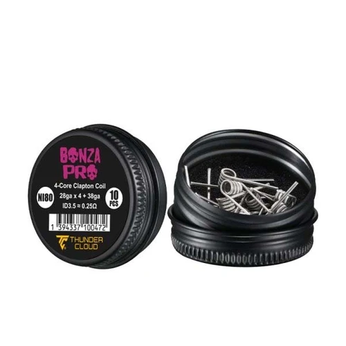 Thunder Cloud Bonza Pro 4-Core Fused Clapton Ni80 - 0.25 Ohm Hazır Coil (10 Adet)