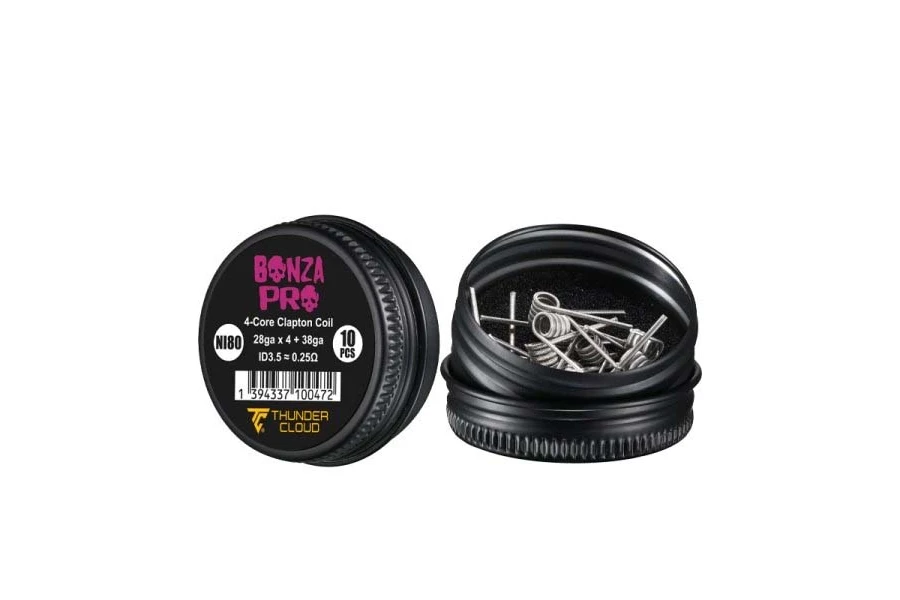 Thunder Cloud Bonza Pro 4-Core Fused Clapton Ni80 - 0.25 Ohm Hazır Coil (10 Adet)